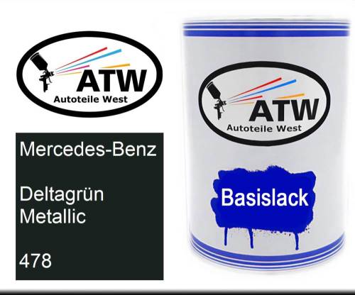 Mercedes-Benz, Deltagrün Metallic, 478: 500ml Lackdose, von ATW Autoteile West.